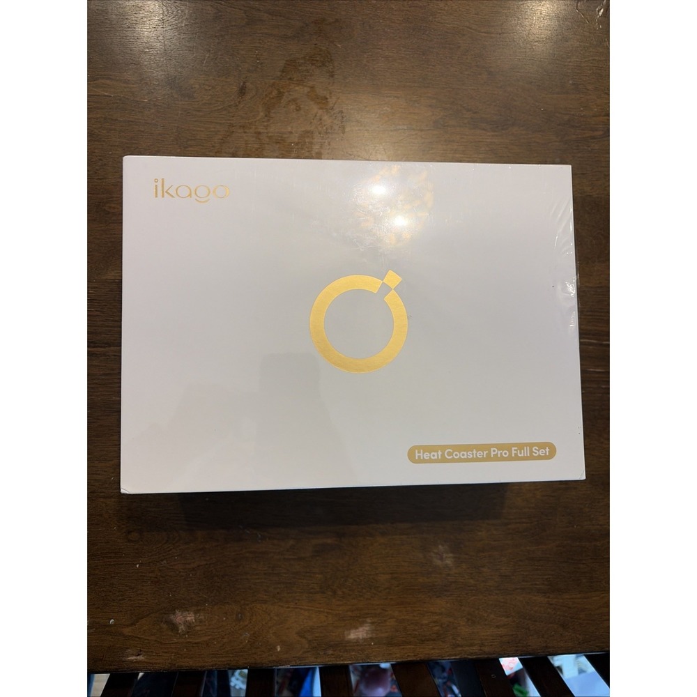 ikago Heat Coaster Pro Full Set, Digital Temp, Auto Heating, White Gold Coaster…